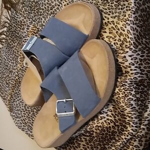 NWT Papillio Blue Platform Sandals, Size 38/7.5.